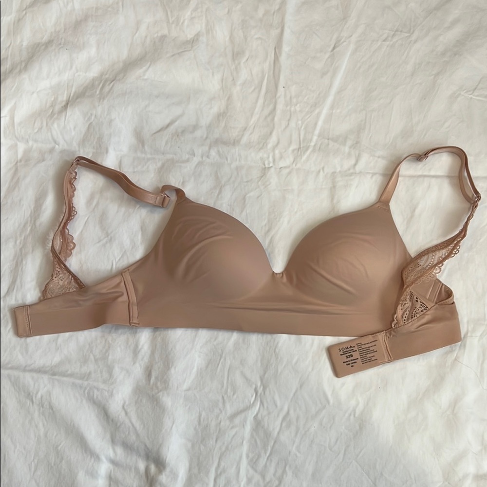 Soma Nude Lace Trim Bra